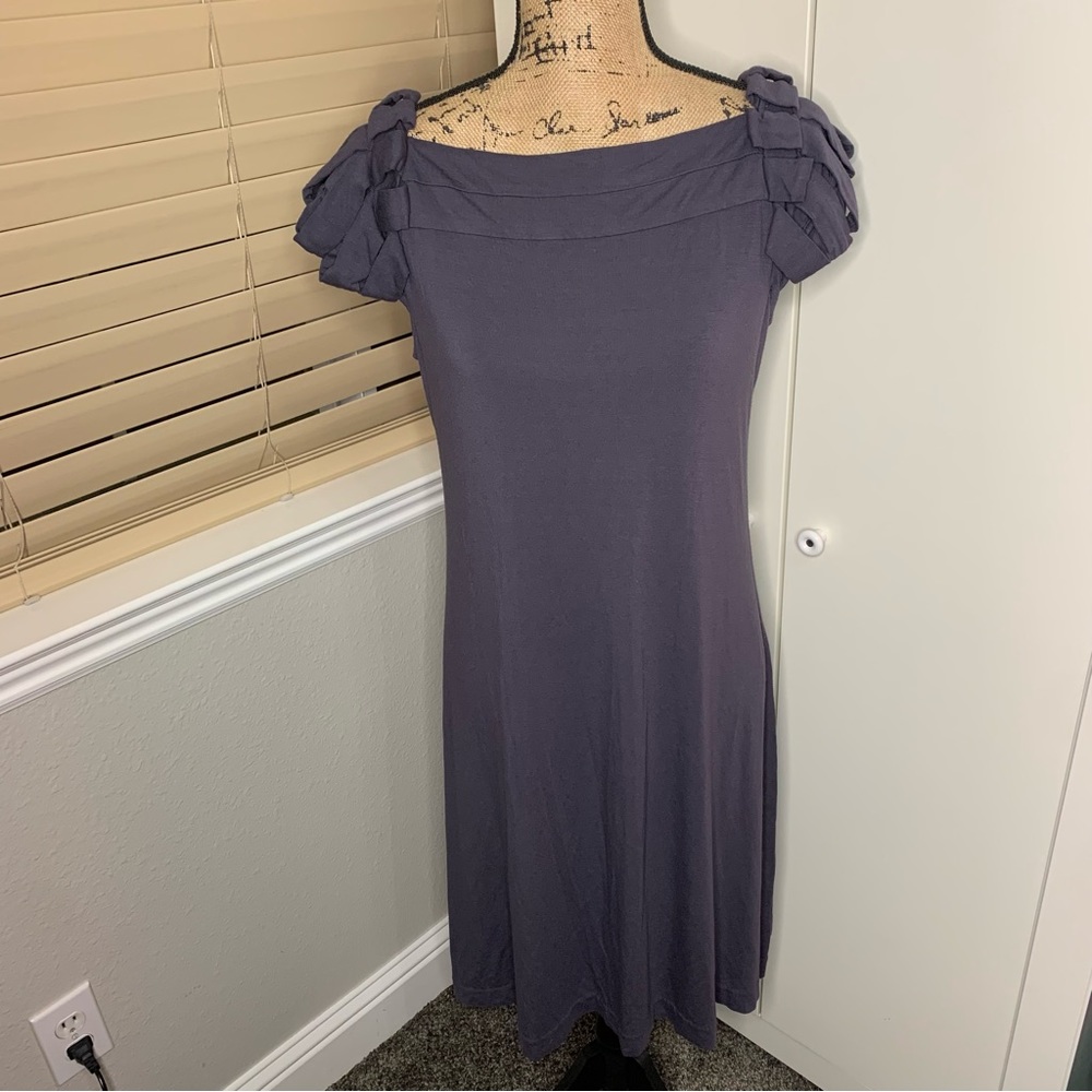 Cynthia Rowley Rayon Blend Ribboned Sleeve Dress
